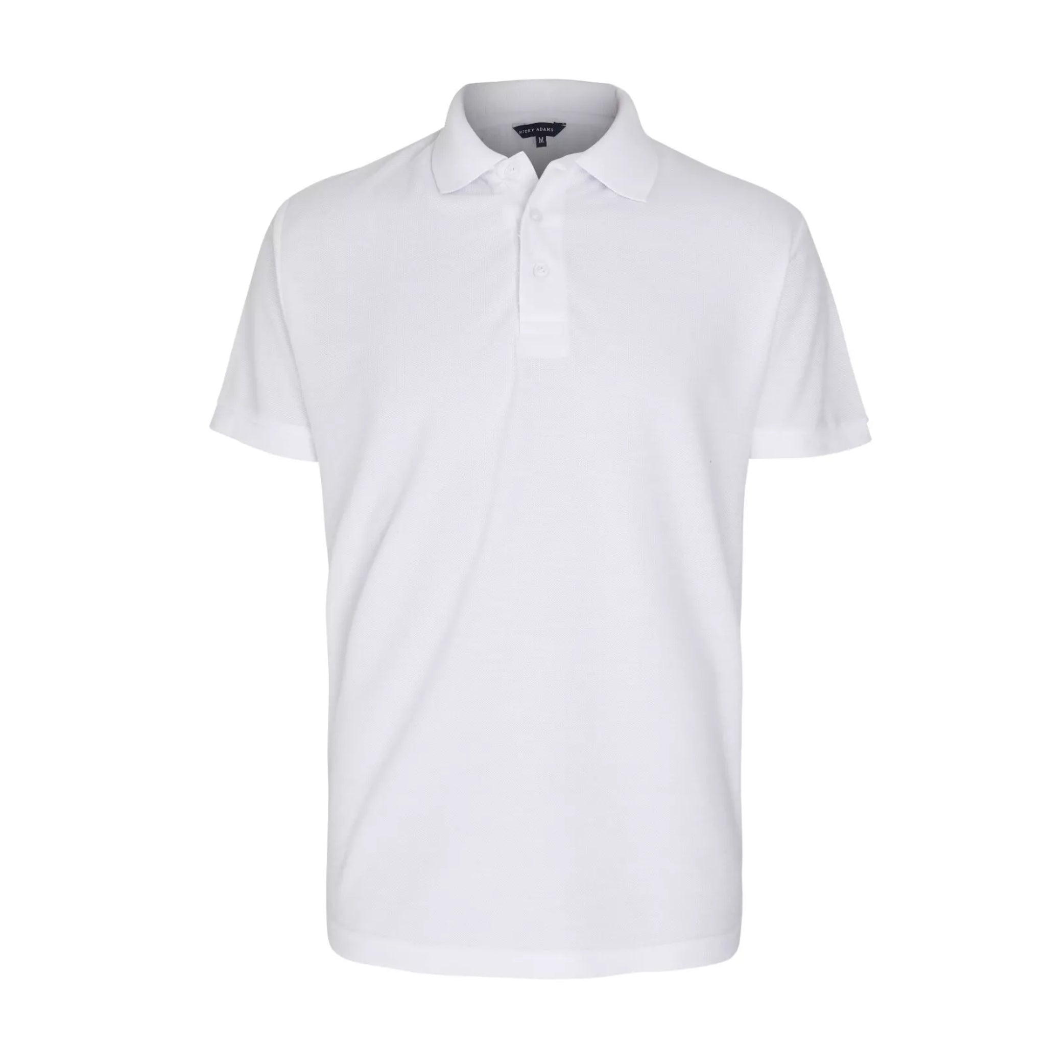 Men’s Nicky Adams short sleeve white polo shirt collared top